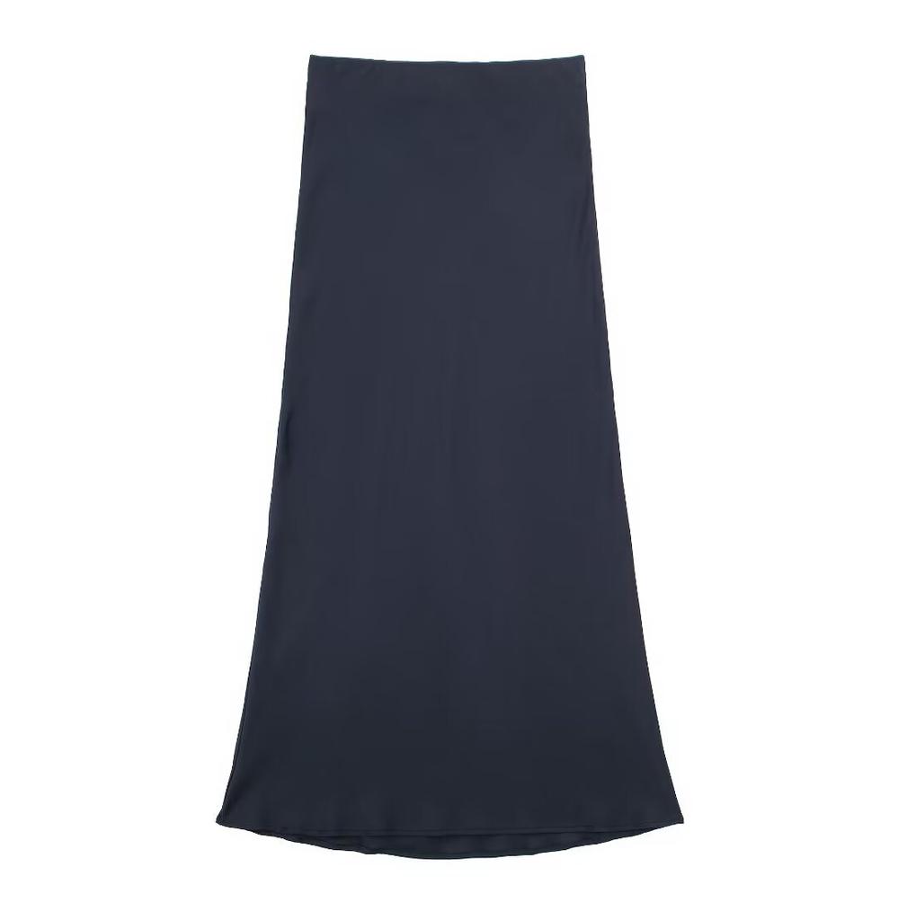 European and American style, new women's clothing, fashionable, casual silk satin texture Midi skirt 5427/453