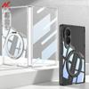Magnetic Transparent for Magsafe Case for Samsung Galaxy Z Fold 8 Fold8 Rotating Bracket Clear Screen Protector Shockproof Cover