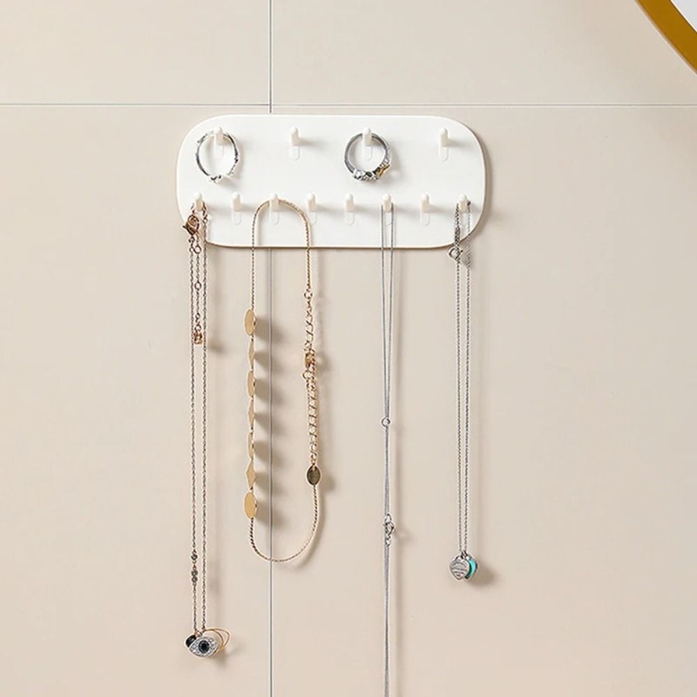 PP Jewelry Storage Rack No Punching Wall-mounted Earring Necklace Display Rack Multifunctional Adjustable