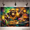 2D Street Art Ape DJ Spray Paint Graffiti Urban Birthday Photography Backdrop Decor