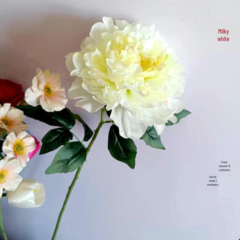 Пион Одиночный Стебель Большой Шелковый Цветок для Гостиной или Свадебного Украшения