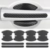 DEVENTORZ Door Handle Protector, Set of 8, Car Parts, Scratch Prevention, Waterproof, Easy Installation, Universal Type, Carbon Fiber, Exterior P