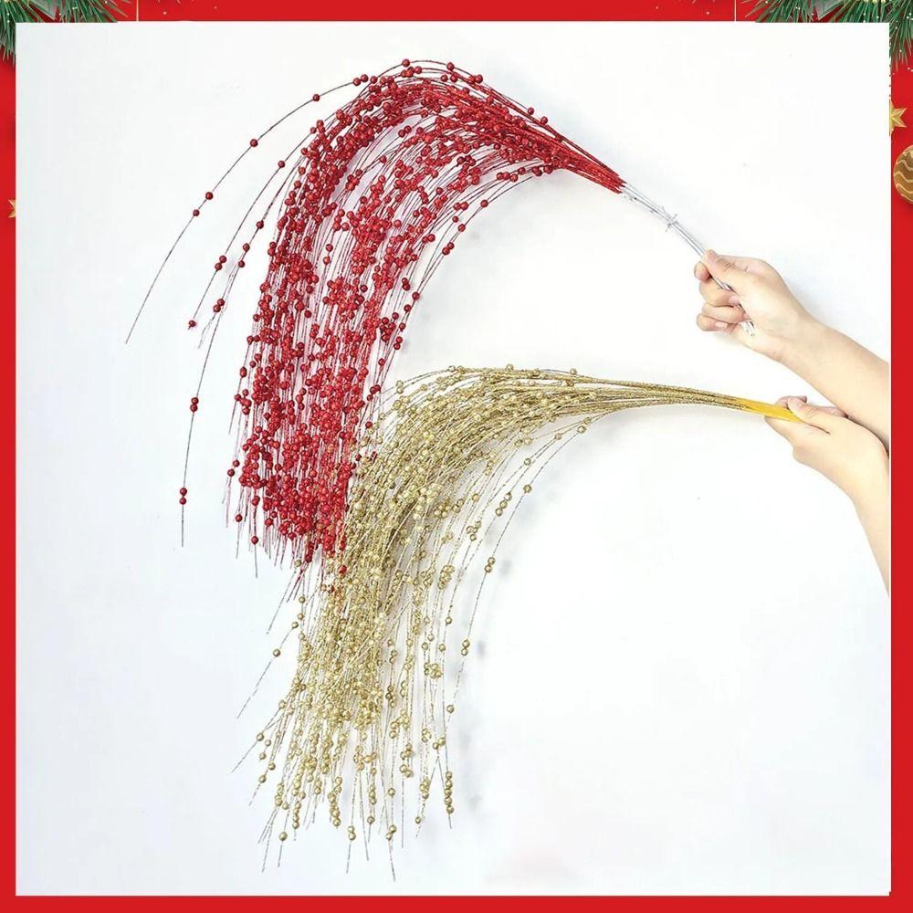 Hanging Willow Shape Foam Berry Stem Flexible Stem Christmas Floral Pick Wedding Layout