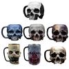 Кружка Череп Нержавеющая сталь Череп человека Кофейная чашка Жуткий Зомби Пивная кружка Танкард Чайная чашка Хэллоуин Тематическая вечеринка ужасов Подарок для мужчин