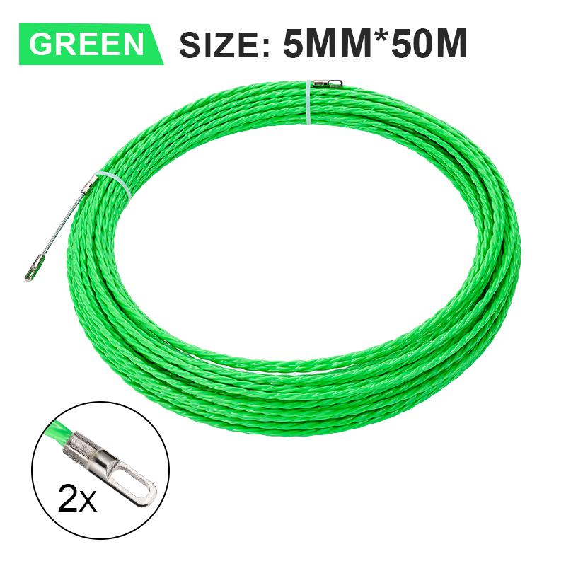 5mm Cable Push Puller 5/10/15/20/25/30/40/50M POM Wire Duct Fish Tape Electrical Tape Wire Cable Electrician Threading Aid Tool