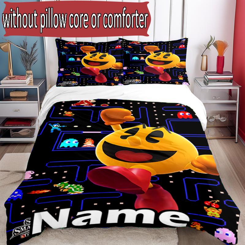 3pcs Duvet Cover Set (1*Duvet Cover + 2*Pillowcase, Without Core), Custom Name PAC Pattern Bedding Set, Home Bedroom Decor Gift