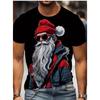 Рождественская 3D футболка с принтом Санта-Клауса для мужчин, повседневные футболки с коротким рукавом, модный топ с круглым вырезом, новогодний подарок, свободная футболка