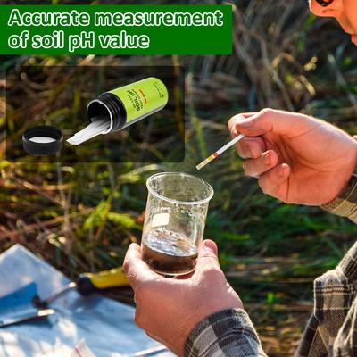100 шт. Тест-полосок для определения pH почвы (Диапазон 3.5-9.0) Практичный набор тестера pH почвы полосками Точный инструмент для садоводства и тестирования газона для газонной травы