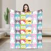 kawaii Hello Kitty Blanket Cute Cartoon Flannel Throw Blankets Home Couch Portable Lightweight Bedspreads