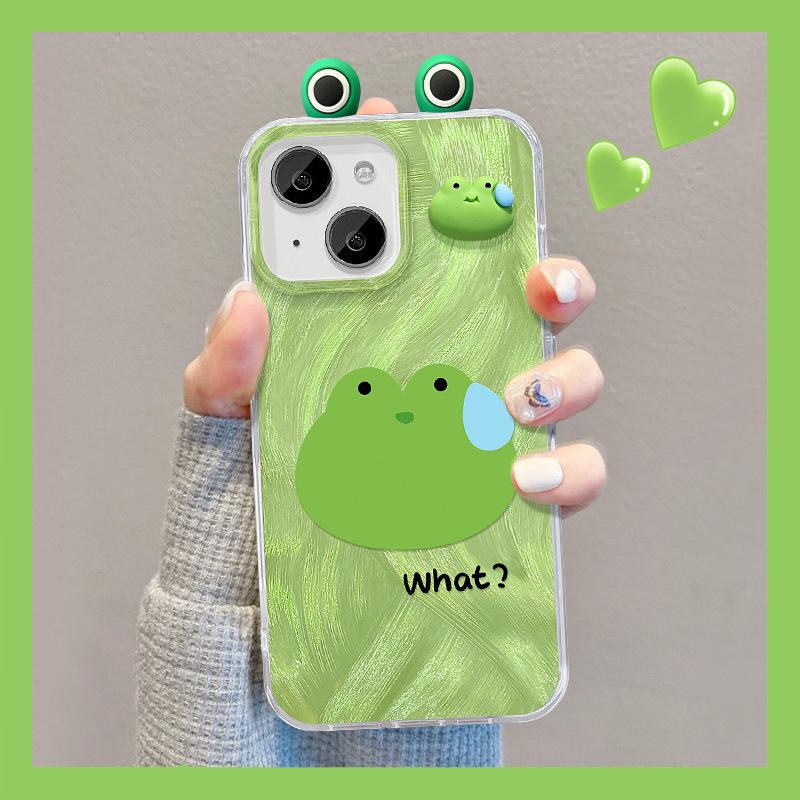 Подходит для чехла для мобильного телефона Apple 15 Летний Iphone14pro Пот Лягушка Кукла Невидимая подставка 13 Перо Пряжа IMD Твердый