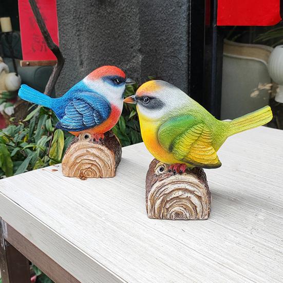 Птица-украшение со звуком птицы, срабатывающим от света, реалистичный вид, декоративная скульптура птицы для сада