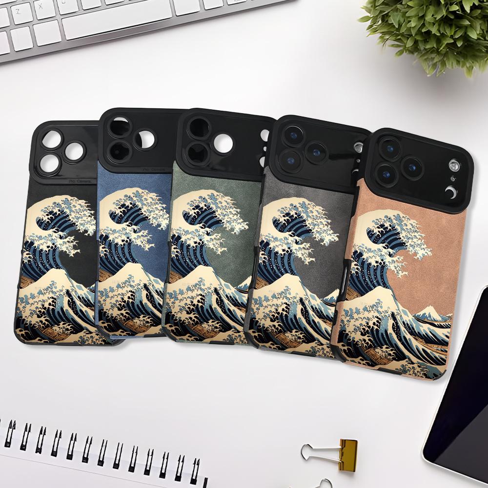 Эстетичный чехол для телефона с волнообразным узором для iPhone 17, 16, 15, 14, 13, 12, 11 Pro/Max/Plus - Ударопрочный и противоударный
