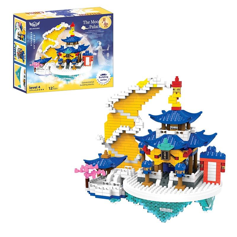 Высококачественные строительные блоки из АБС-пластика с микрогранулами-бриллиантами, совместимые с Lego, игрушка-замок в традиционном китайском стиле, оптовая продажа