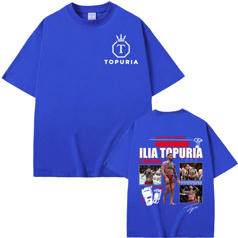 Ограниченный выпуск El Matador Ilia Topuria Печатные футболки Мужская одежда Мода Винтаж Классический Оверсайз Футболка Мужчина Повседневная Свободная футболка