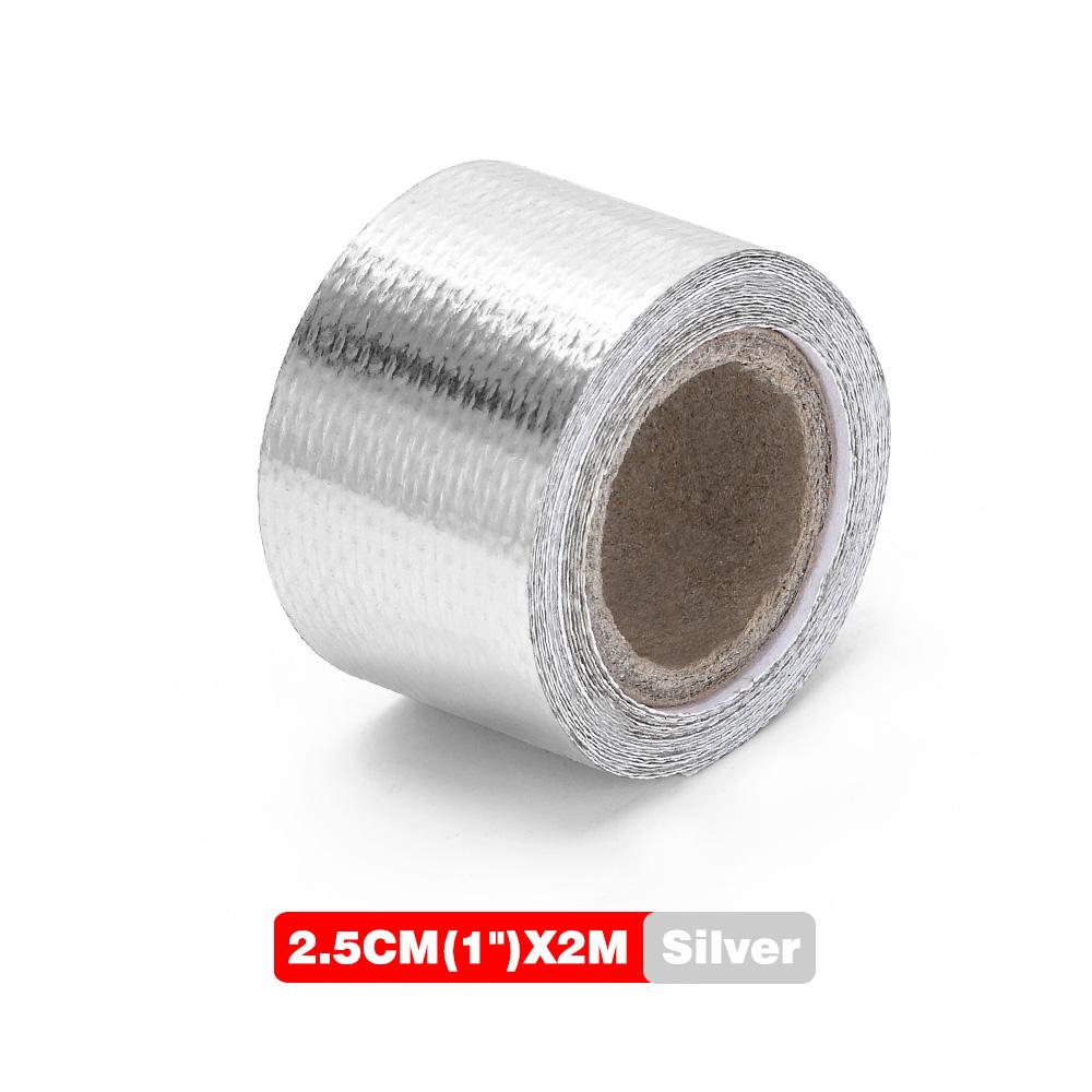 A Gold 2'' Thermal Exhaust Tape Air Intake Heat Insulation Shield Wrap Reflective Heat Barrier Self Adhesive Engine 2 Inch 5/10M