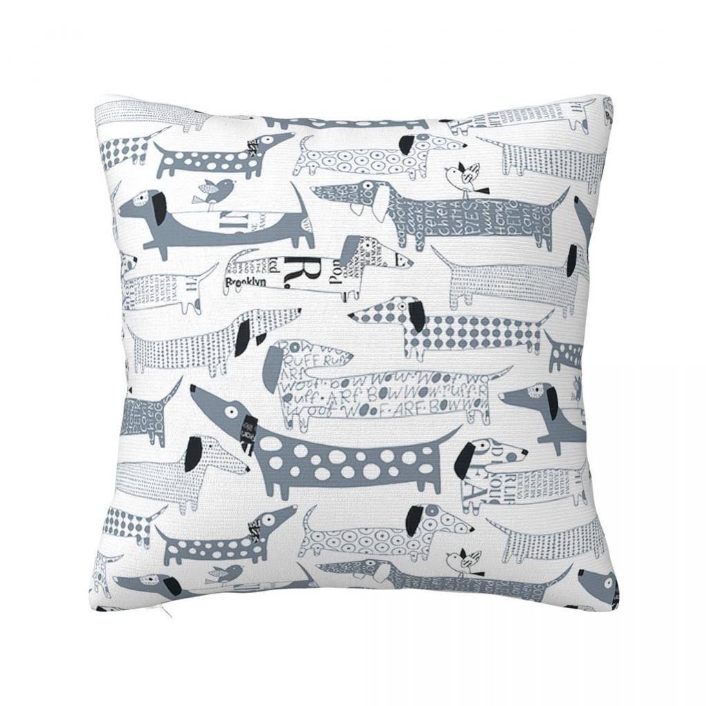 Dachshund Dog Art Throw Pillow Cover Polyester Throw Pillow Wiener Sausage Doxie 4545cm Pillowcase