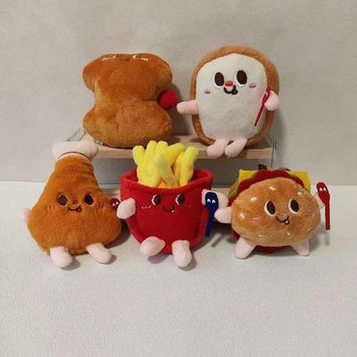 Плюшевый брелок 1 шт., маленькая подвеска в виде гамбургера, картофеля фри, брелок, игрушка, сумка, чехол для мобильного телефона, брелок, подарок на день рождения