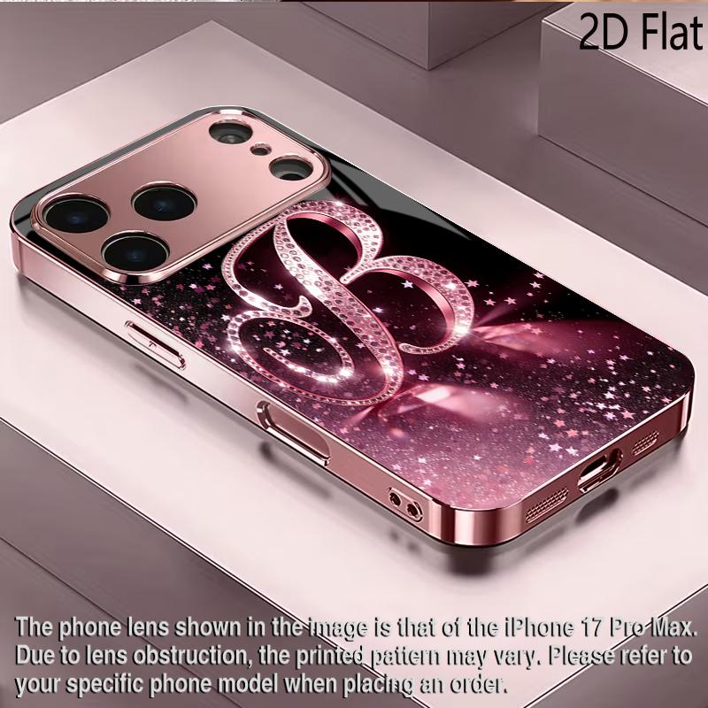 DiamondB 2DПлоская Для iPhone17 18 16 15 14 13 12 11 Pro Max XS XR 8 7Plus Чехол для телефона Ударопрочный Защитная задняя крышка