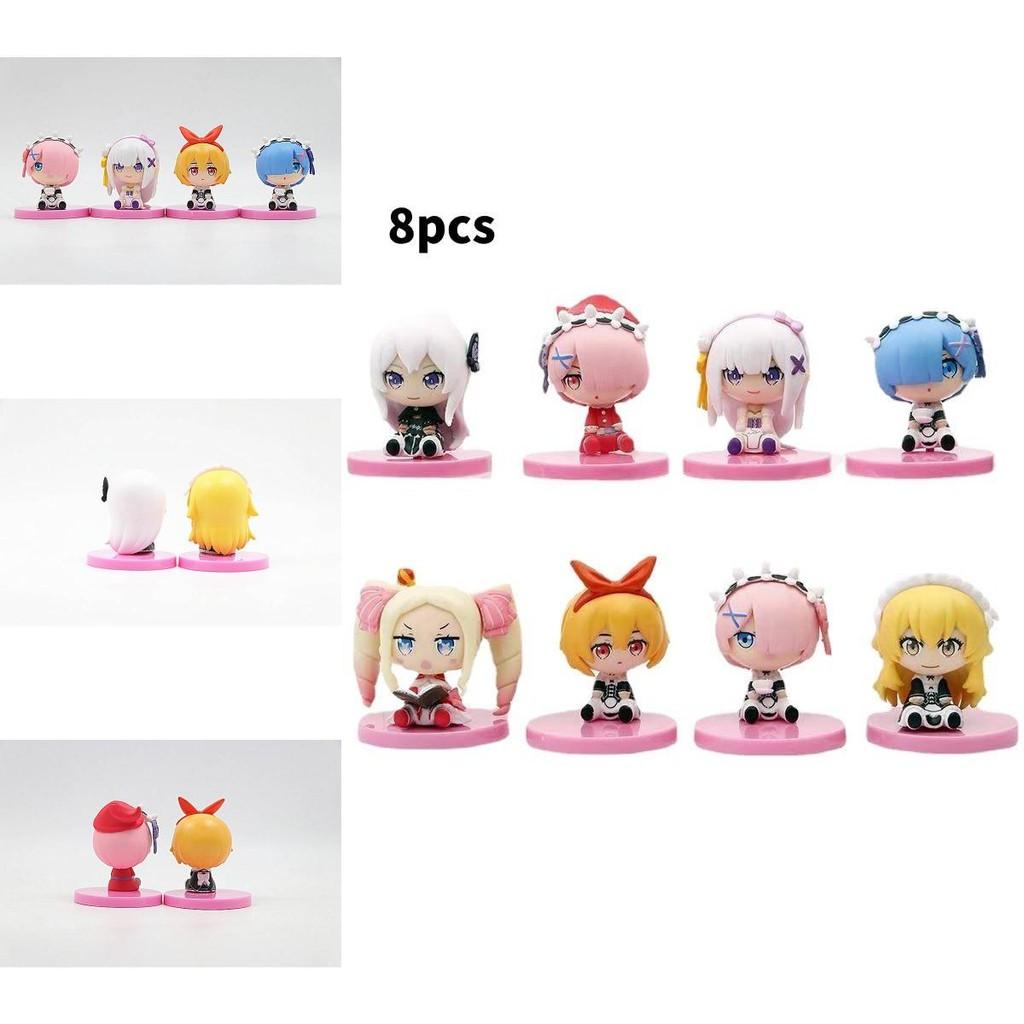 Delightful Chibi Rem And Ram Sitting Figures From Re Life In A Different World Anime Collection