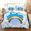 Trendy Pastel Colors Rainbow Bedding Set Baby Kids Duvet Cover 150x210 135x200 With Pillowcases And Zipper