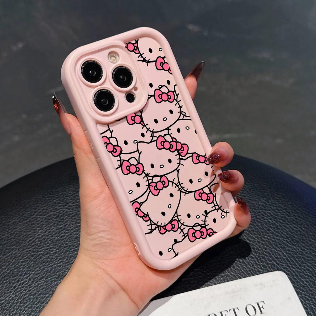 Розовый мультяшный чехол Hello Kitty для iPhone 17 16 Pro Max 17 Air 16e 15 14 13 12 11 Pro Max 14 15 16 Plus INS Силиконовый чехол