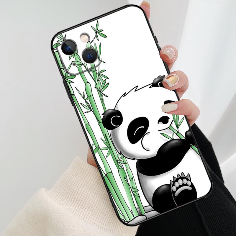 Мультяшный чехол для телефона с пандой для iPhone 17 Pro Max 15 14 13 11 12 16 Pro Max mini 15 16 Plus 16e 17 Air Cover