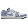 Jordan Air Jordan 1 Nebula, Fluid Bear Устойчивые к истиранию Низкие винтажные баскетбольные кроссовки Мужские Белые Синие IH0648-141(Команда773--)