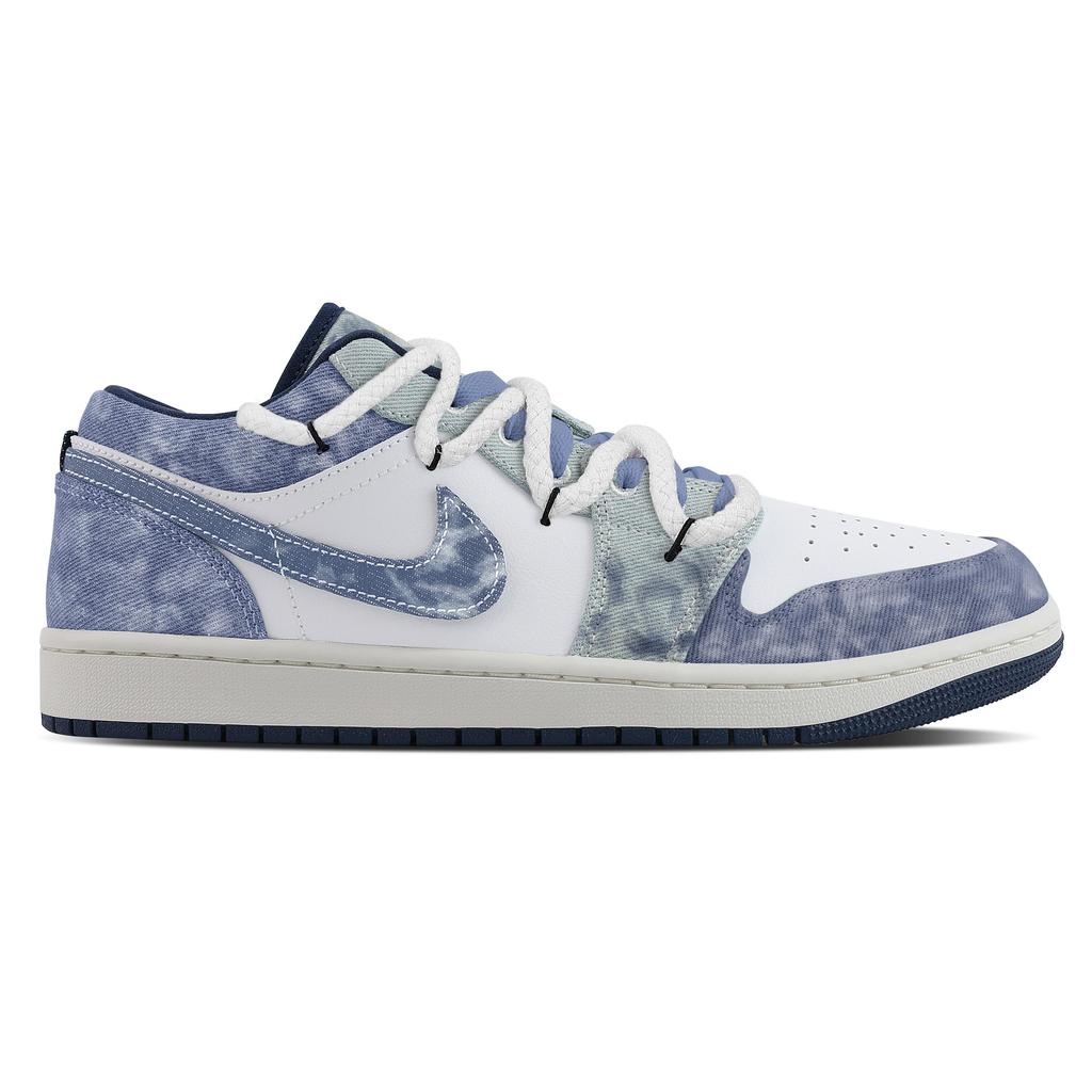 Jordan Air Jordan 1 Nebula, Fluid Bear Устойчивые к истиранию Низкие винтажные баскетбольные кроссовки Мужские Белые Синие IH0648-141(Команда773--)