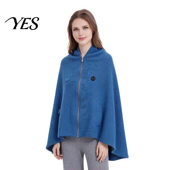 Electric Heated Shawl USB Wrap for Women, Wearable Blanket with 3 Couch Heat Settings, Fast Heating Hooded Cape Home Office Travel Use