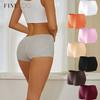Safe Panty for Women Cotton Boxer Lingerie Mid-waist Underwear Solid Color Briefs
