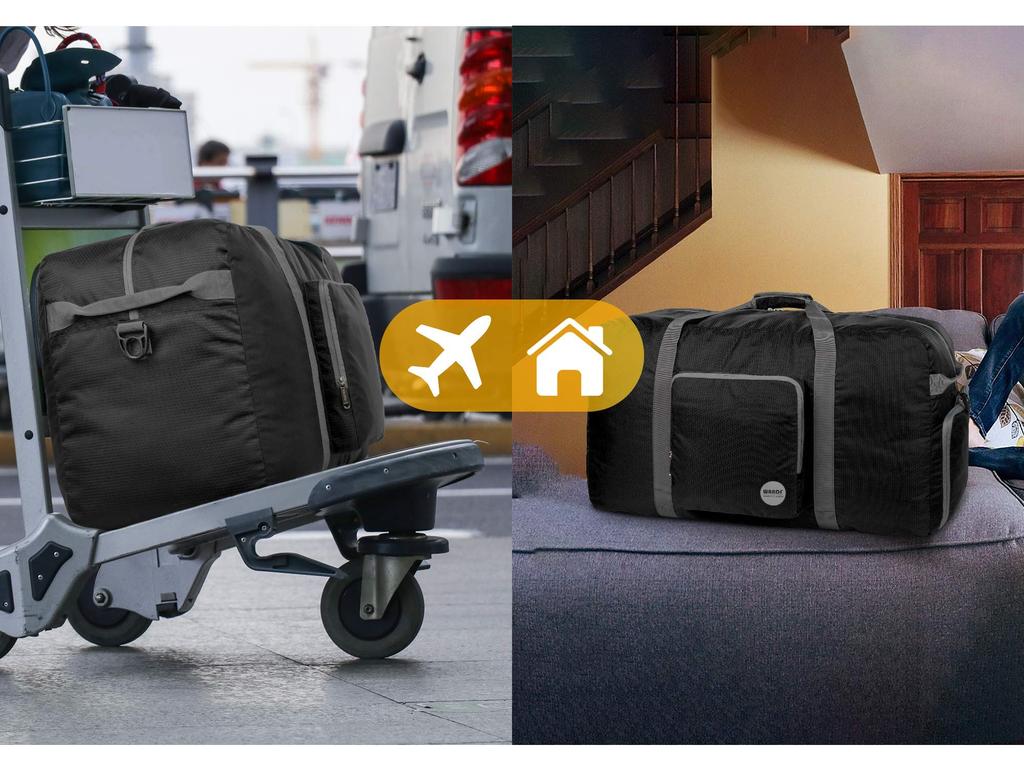 WANDF Folding Bag Boston Bag Sports Bag 40L 60L 80L 100L 145L Large Capacity Suitcase Attached Crossbody