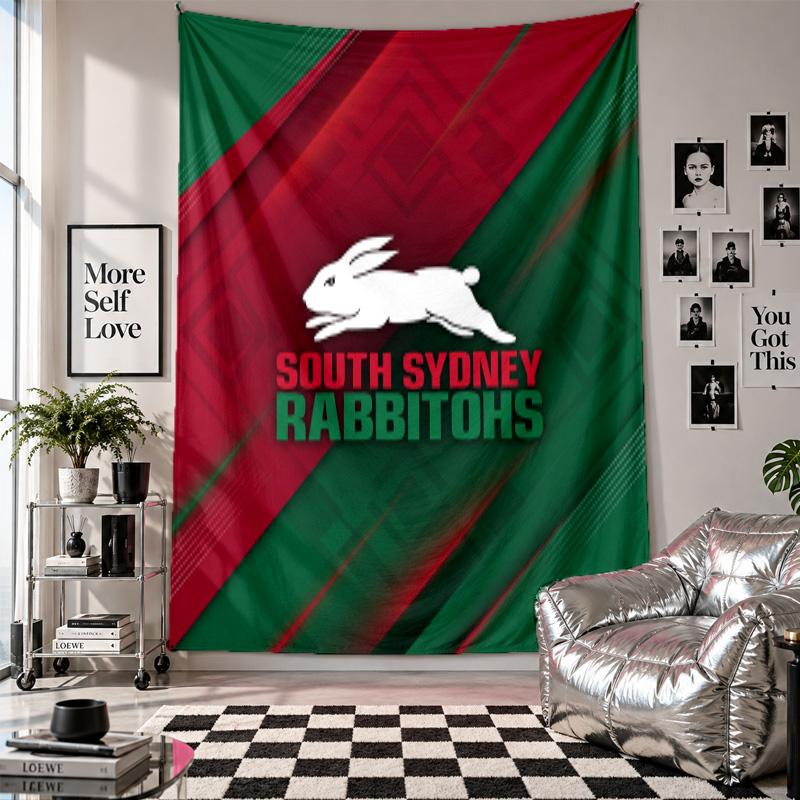 South Sydney Rabbitohs Wall Tapestry Home Decor Wall Hanging Cloth for Bedroom Living Room Background
