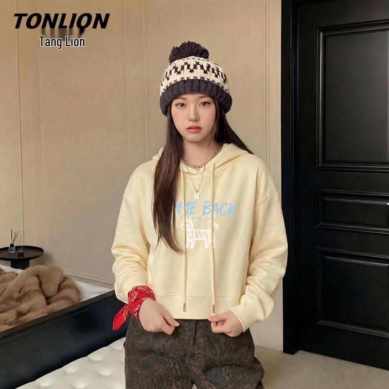 Женская короткая толстовка с капюшоном TonLion