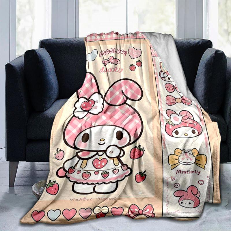 1pc My Melody Dance Blanket, Soft Throw for Home Decor, Gift Idea, Living Room, Travel, Camping, Car Blankets, Beach, Office Naps, Suitable for All Se
