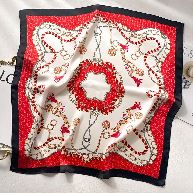 70 * 70cm New Silk Small Square Scarf For Women'S Neck Protection Professional Scarf Versatile Hair Tie Headscarf Scarf