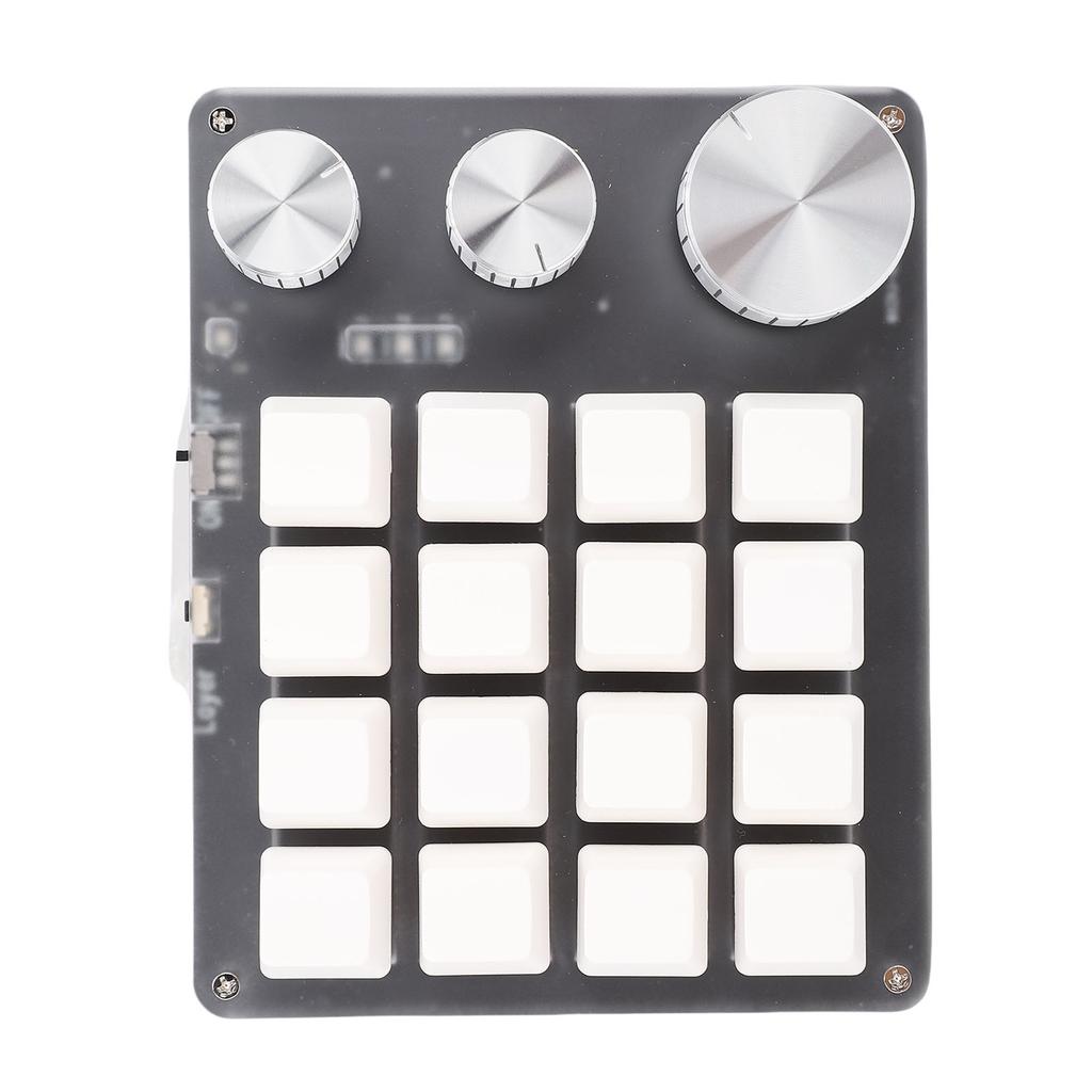 Keyboard 16 Key 3 Knobs 2.4G Wired 3 Modes Red Customize Mechanical Keypad