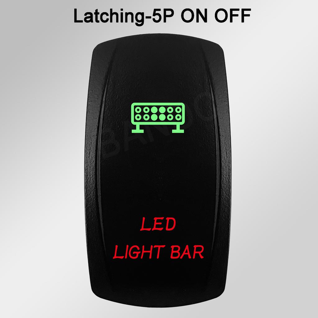 Waterproof LED Rocker Switch for Boat RV Truck | Green/Red Light 12V/24V ON-OFF/ON-OFF-ON for Exhaust Heat AC Lights