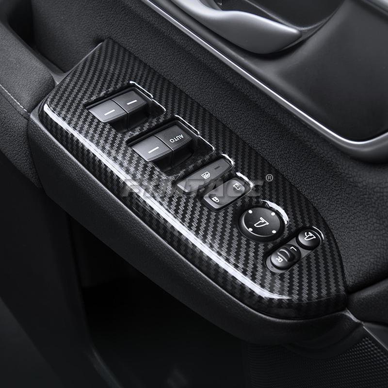Внутренние молдинги из АБС-пластика из углеродного волокна для Honda CR-V 2017-переключатель подъема окна, навигационная панель приборной панели, боковое вентиляционное отверстие