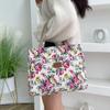 Ethnic Style Canvas Lunch Bag Portable Casual Handbag New Floral Print Tote Bag