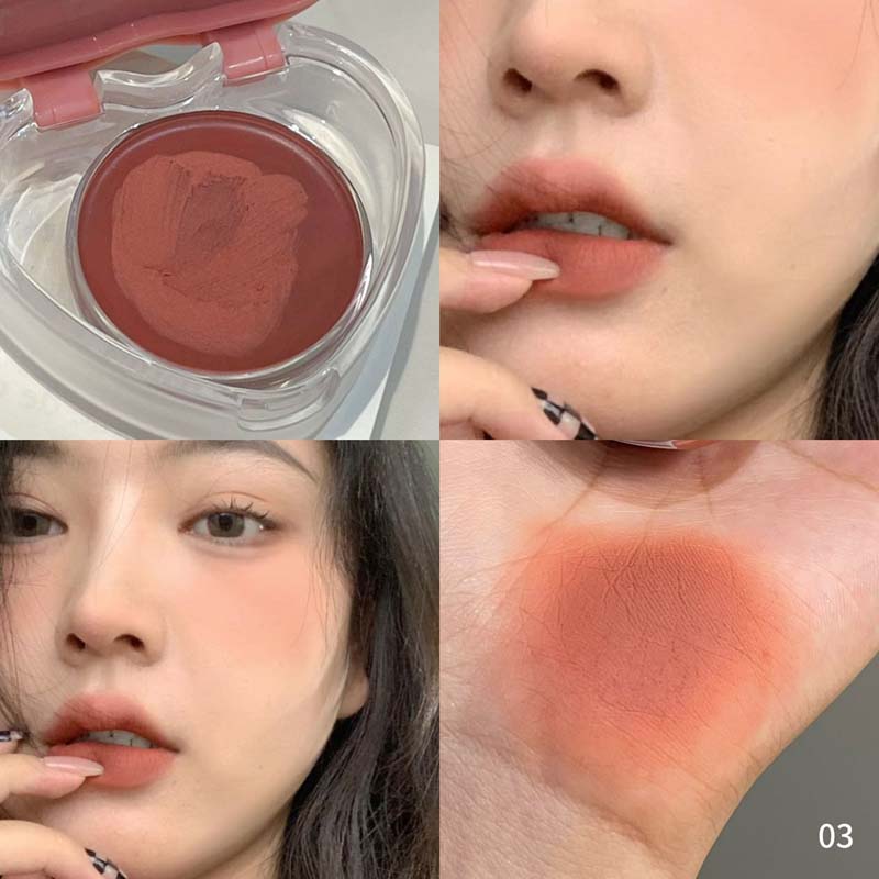 Губная помада для губ и щек двойного назначения HERORANGE Natural All-match Matte Monochrome Blush Cream с кисточкой