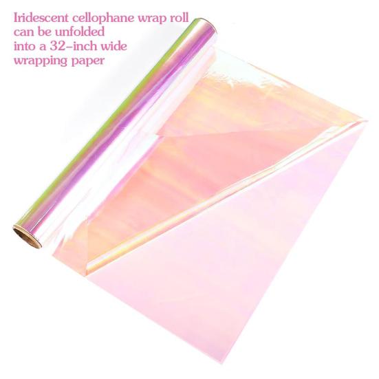 1 рулон яркой радужной пленки, красивая декоративная, практичная, безопасная, устойчивая к разрыву, устойчивая к разрыву упаковочная бумага для цветов
