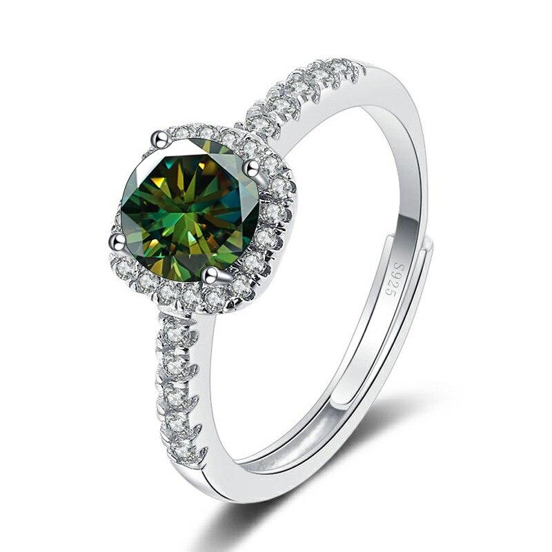 Bague Ringen D Цвет VVS 1 карат кольцо с муассанитом из стерлингового серебра S925, платина, роскошные ювелирные изделия для женщин, свадьба, помолвка