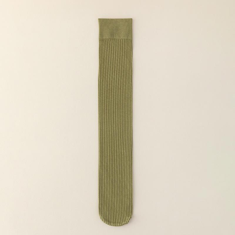 Женские хлопковые утягивающие носки до икр, однотонные, средней длины, нескользящие, с клеевыми точками