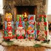 Small Trinket Organizer Boxes 3Pcs Christmas Stackable Gift Box, Layered Cube Plastic with Santa Festive Storage Bins Snowman Reindeer, Tabletop