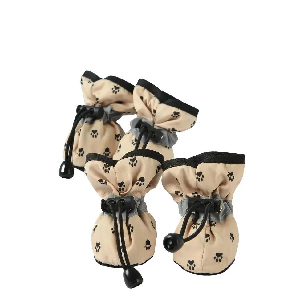 4 шт. Обувь для домашних собак Водонепроницаемые носки для щенков Маленькие Средние Собаки Кошка Теплые Зимние Нескользящие Ботинки Домашняя Обувь для Дождя Йорки Кроссовки