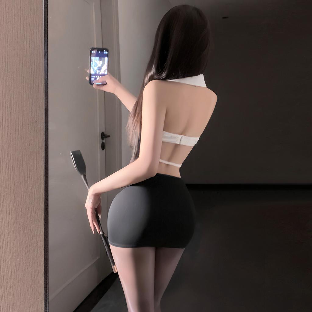 Эротическое косплей-белье Сексуальная юбка секретаря Взрослый сексуальный комплект нижнего белья Костюмы для ролевых игр учителя Женское порно AV актриса Искушение