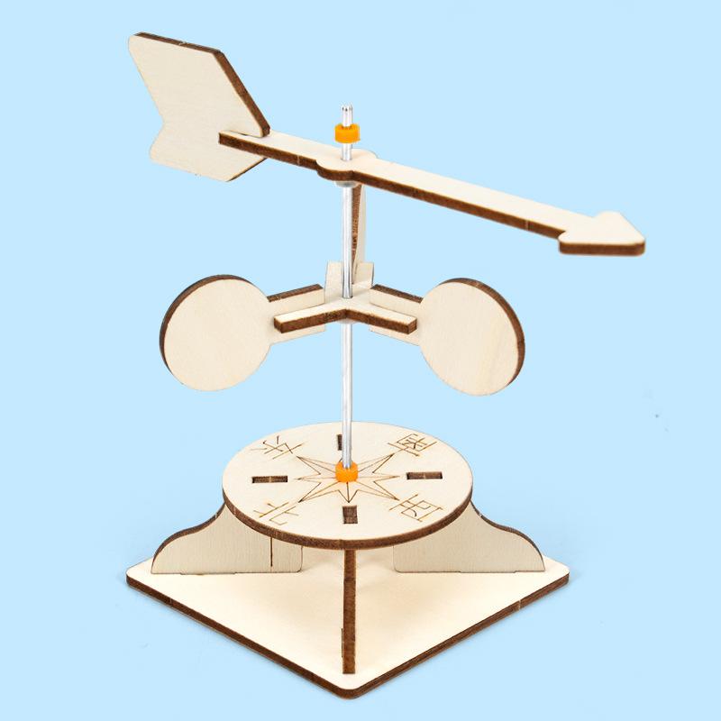 3D Wind Vane Wooden Puzzle Diy Physical Model Science Experiment Educational Toy Assembly Model Diy Decoration Gift