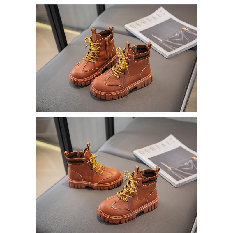 Новые модные ботинки Martin для мальчиков, детские повседневные ботинки с мягкой подошвой, короткие ботинки для детей среднего и старшего возраста, ботинки для начальной школы, одинарные ботинки