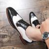 8-48 Red Soled Formal Shoes Men Black Brown Patchwork European and American Wedding Block Leather Shoes Men Shoes