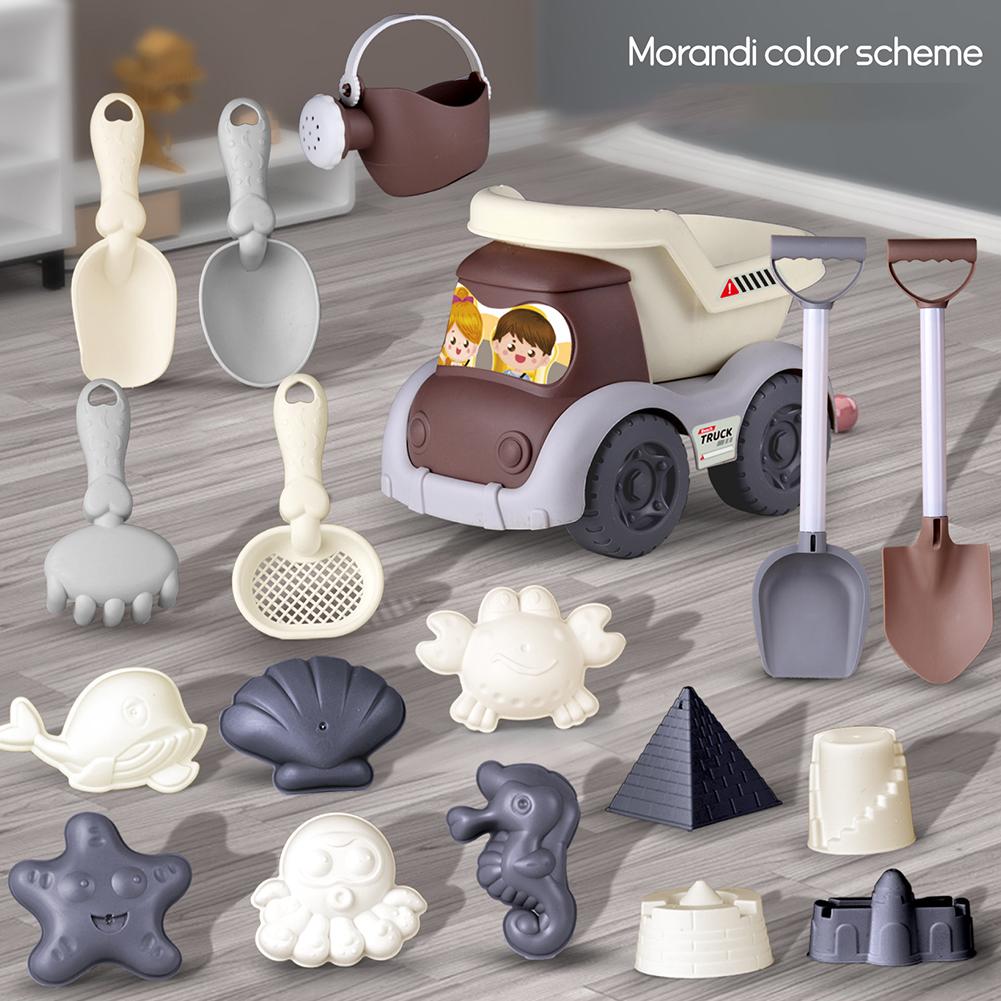 Пляжные игрушки для игры с песком Мультяшные Легкие Пляжные 17/18/19 шт Ведро Детские Пляжные Моранди F R7X2